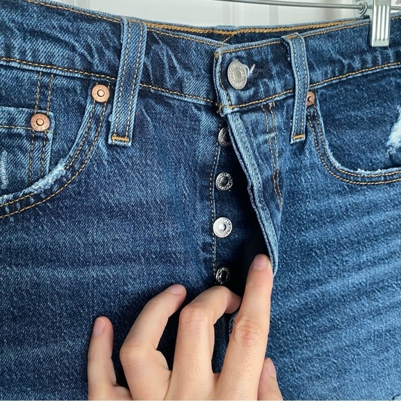 Levi’s Original 501 Button Fly Jeans Shorts Size 27 - Picture 4 of 10